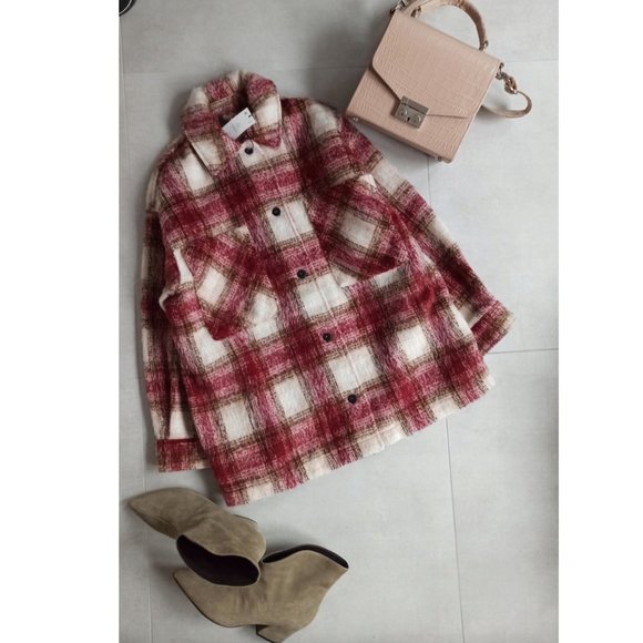 BLOGGER'S FAVE! Zara Plaid Overshirt Shacket Jacket Sz M NWT - Picture 16 of 16